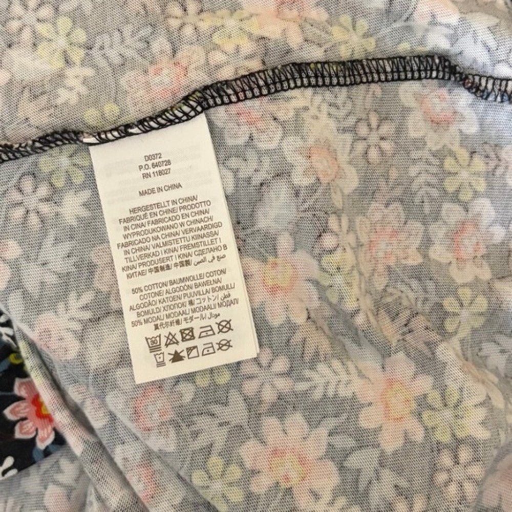 BODEN Floral Shift Dress Black Opulent Leaf Tie Waist Smocked 16 18 Tall Long - Picture 14 of 16